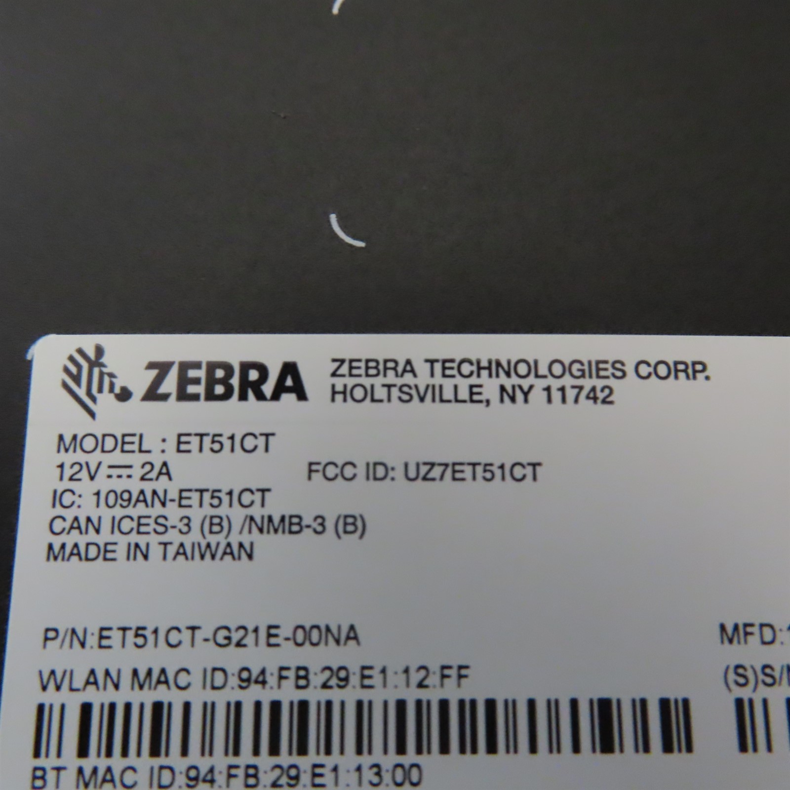 Zebra ET51-CT 10″ Display Android Rugged Tablet Wi-Fi ET51CT-G21E-00NA