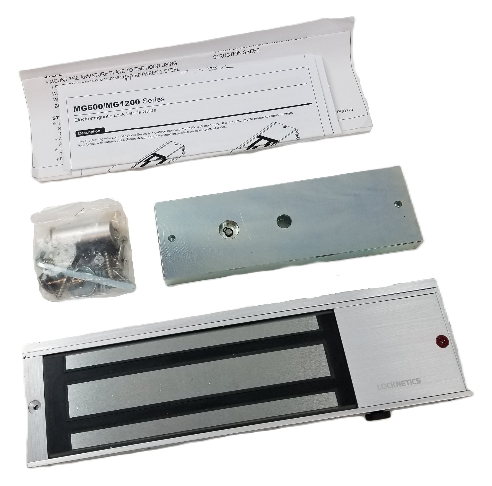 Locknetics MG1200 Electromagnetic Lock 1200lbs Holding Force 12/24Vdc NEW