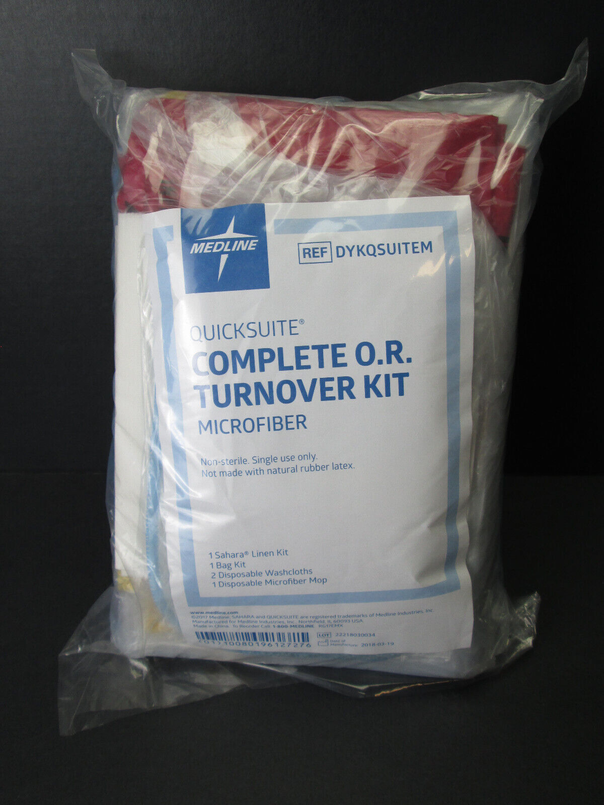New Medline Quicksuite Complete O.R. OR Turnover Kit Sahara Linen Bag Mop Cloth