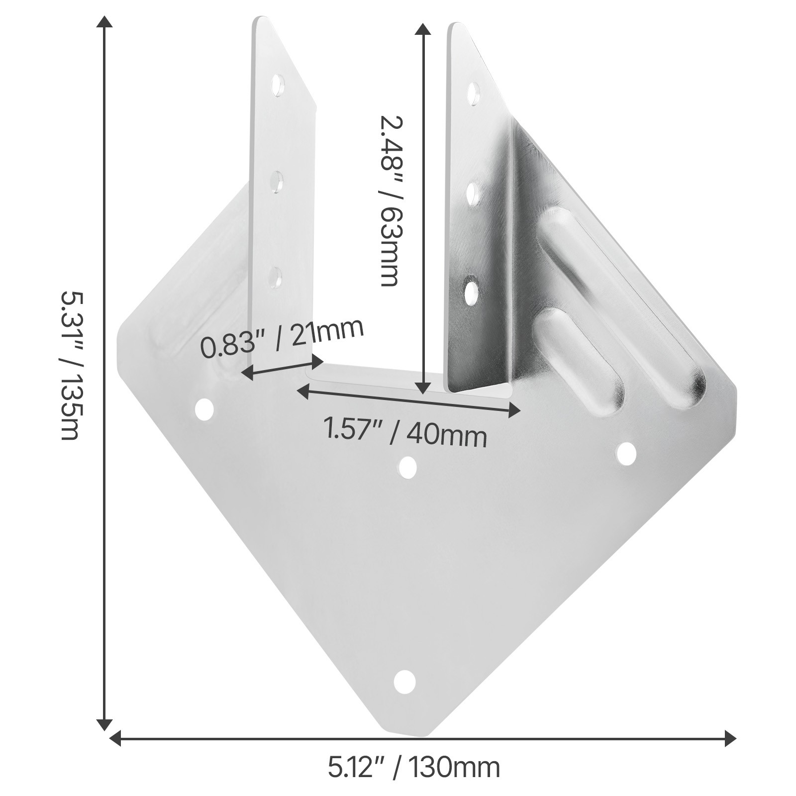 25 pcs Hurricane Ties for Rafters Inner Size 5.31×1.57×2.48 in / 135x40x63 mm