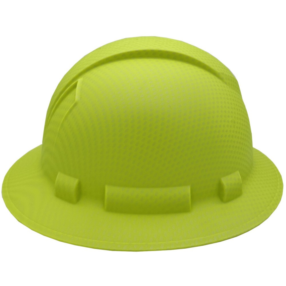 Pyramex Ridgeline Full Brim Hard Hat with 6 pt suspension – Matte Lime Graphite