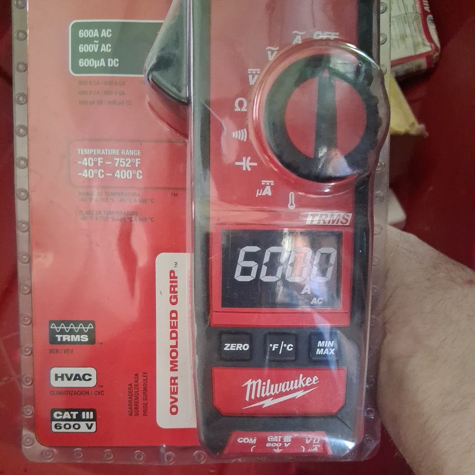 Milwaukee 2236-20 Clamp Meter for HVAC/R – Red