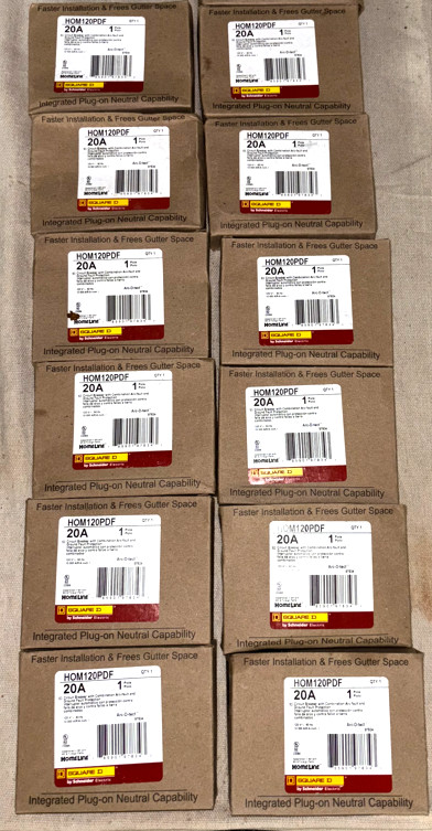 Square D HOM120PDF HomeLine Single Pole, 20A Dual Function Circuit Breaker – New