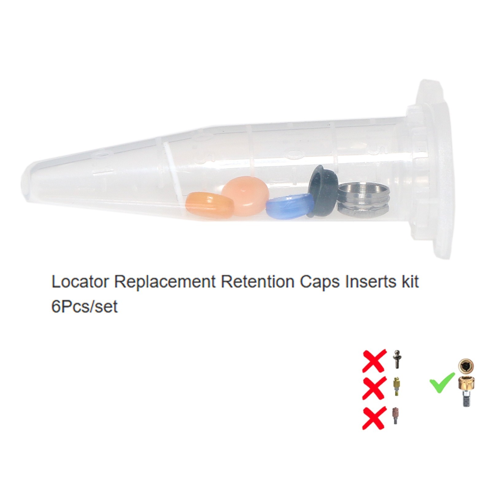US Multi Pack Dental Male Cap Inserts for Locator Abutment Retention Cap Replace