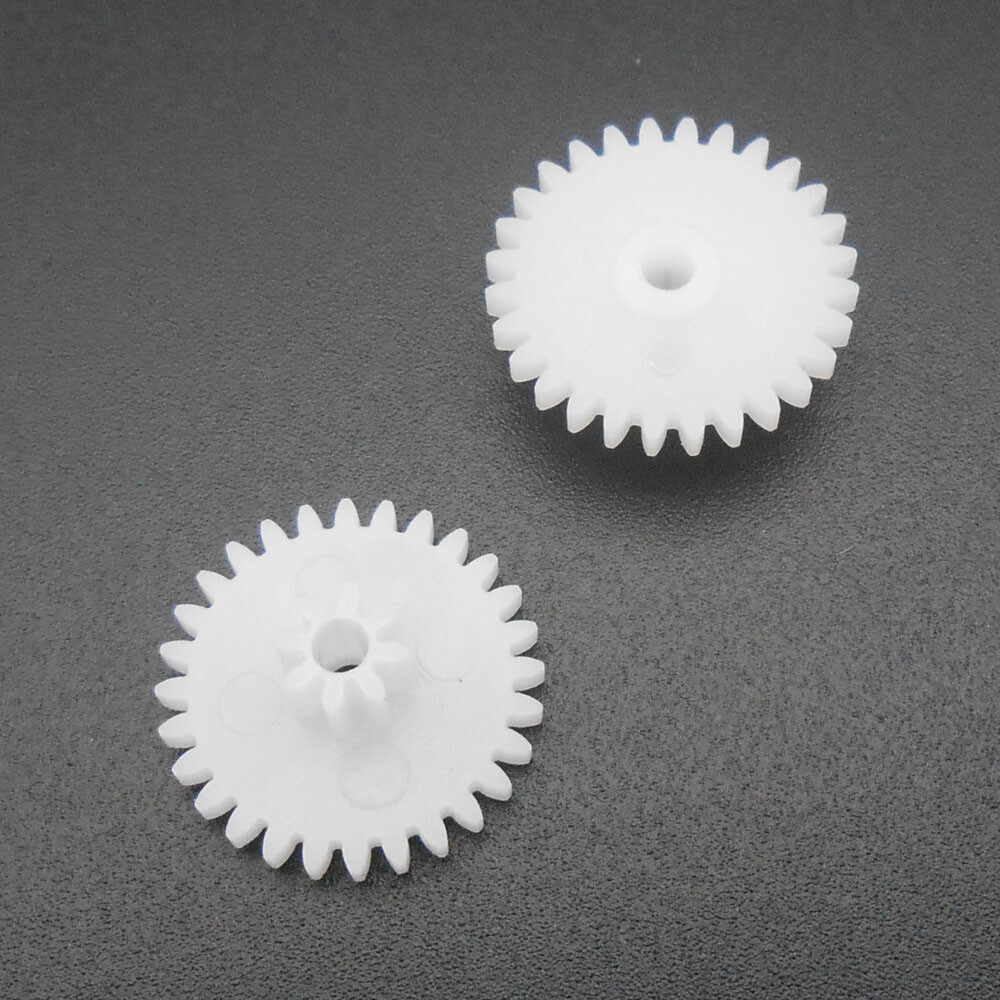 10Pcs X 0.5M Plastic Double Gear Reduction Bilayer 28T 8T Hole 2MM 2.05MM 28082B