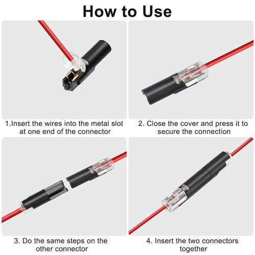 80X Quick Wire Connectors No Strip No Tape Reusable Clamp Terminal for LED Strip