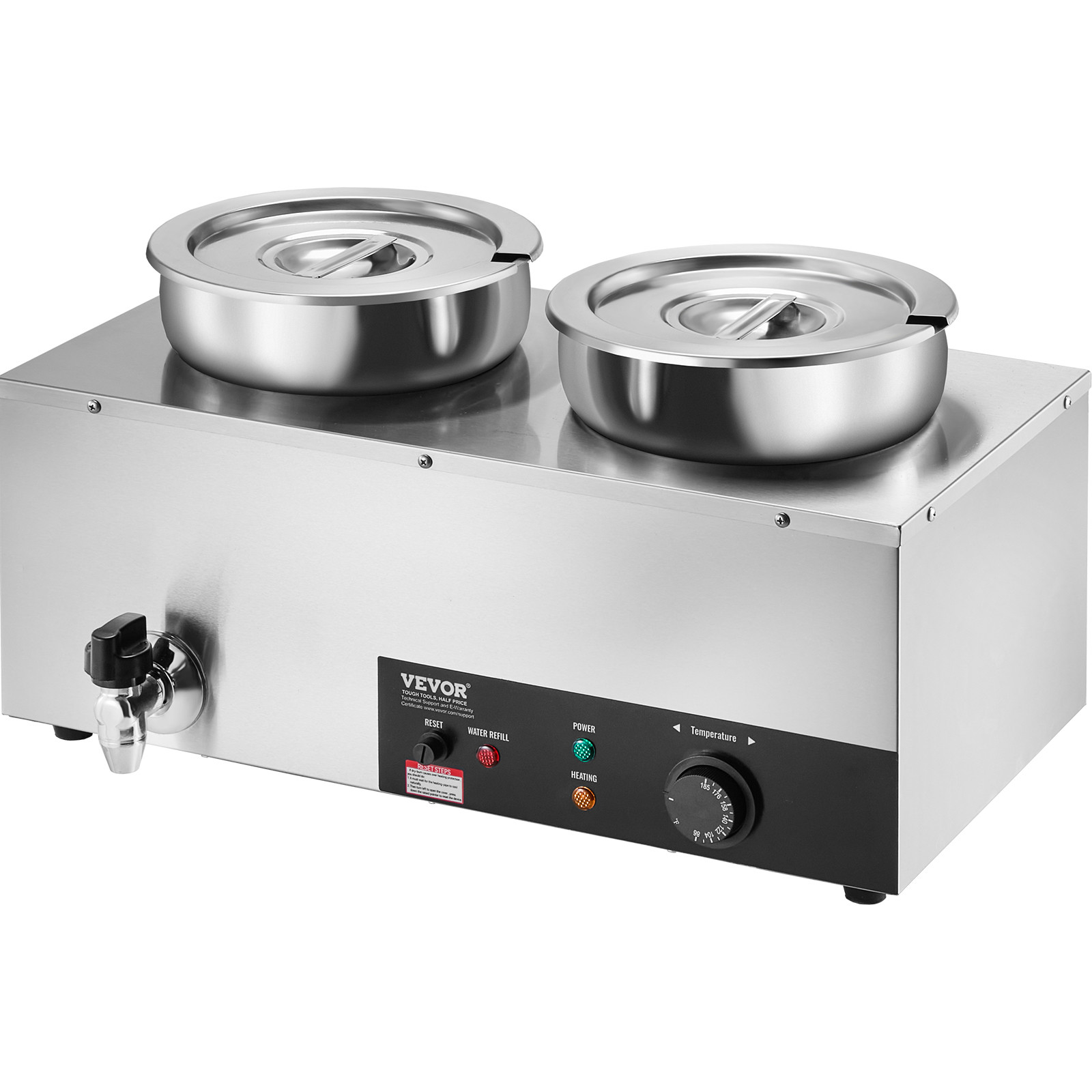 VEVOR Commercial Soup Warmer Soup Station with 2*7.4Qt Pot Soup Kettle Warmer
