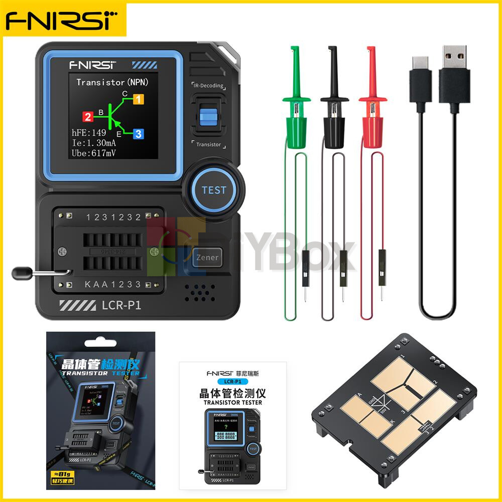 FNIRSI LCR-P1 Transistor Tester Diode TriodeMOSFET NPN PNP SMD LCR ESR Meter
