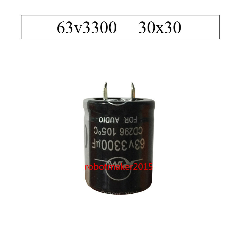 2Pins 3300uf 3300mfd 63V 30*30 25*45 Electrolytic Capacitor CD296 Series 105℃