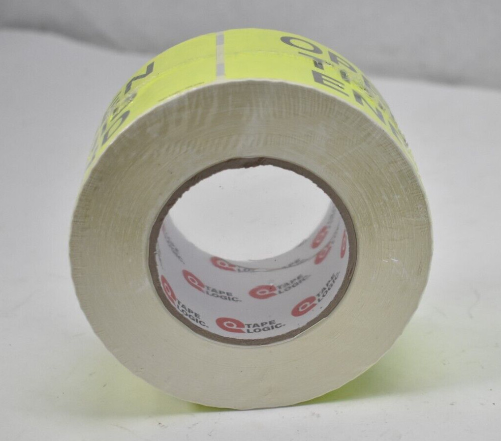 Tape Logic Open This End Labels 3″ x 5″ 500 Roll Fluorescent Yellow DL2761