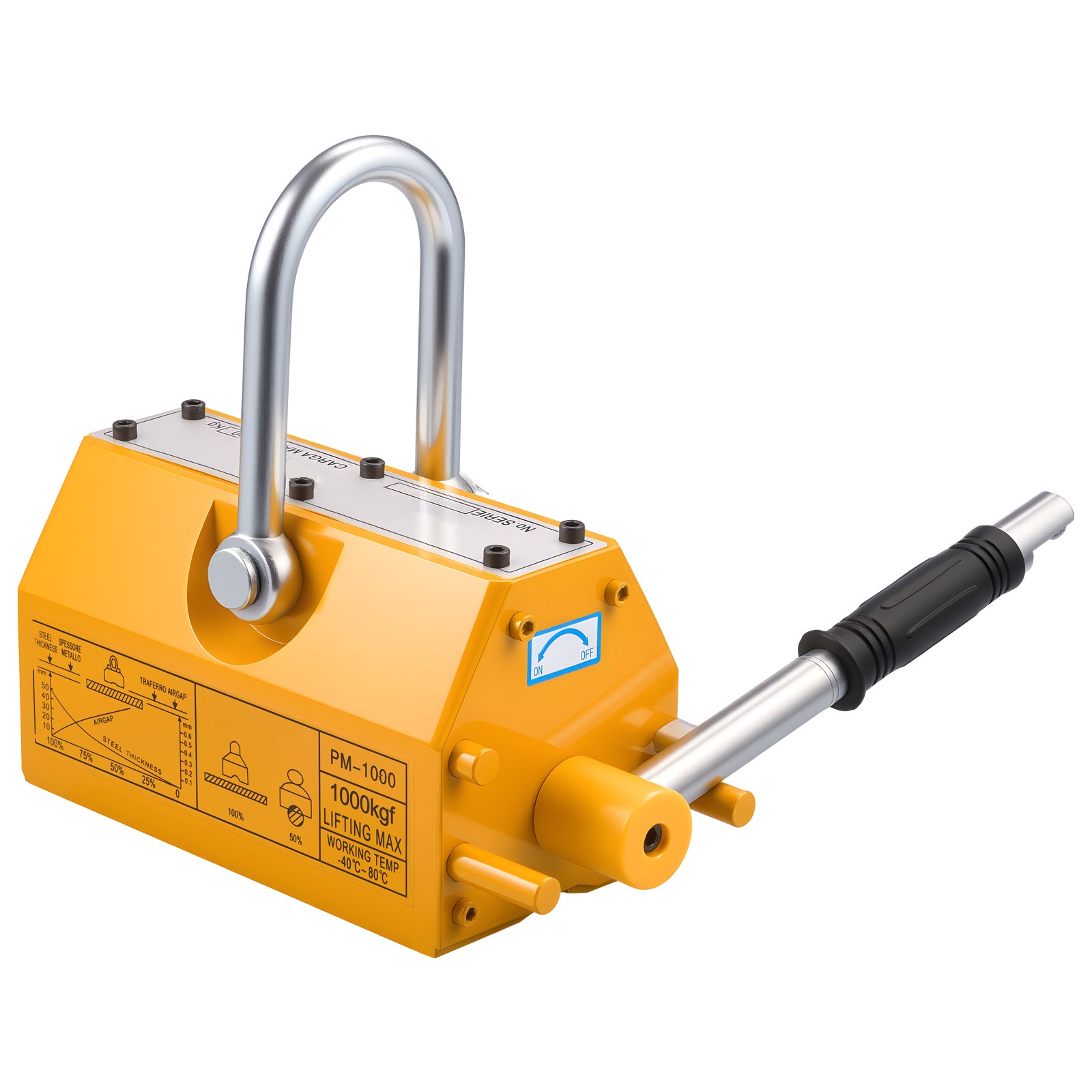 Uimoso Permanent Magnetic Lifter with 2200 lbs Load Capacity, N42 Magnet