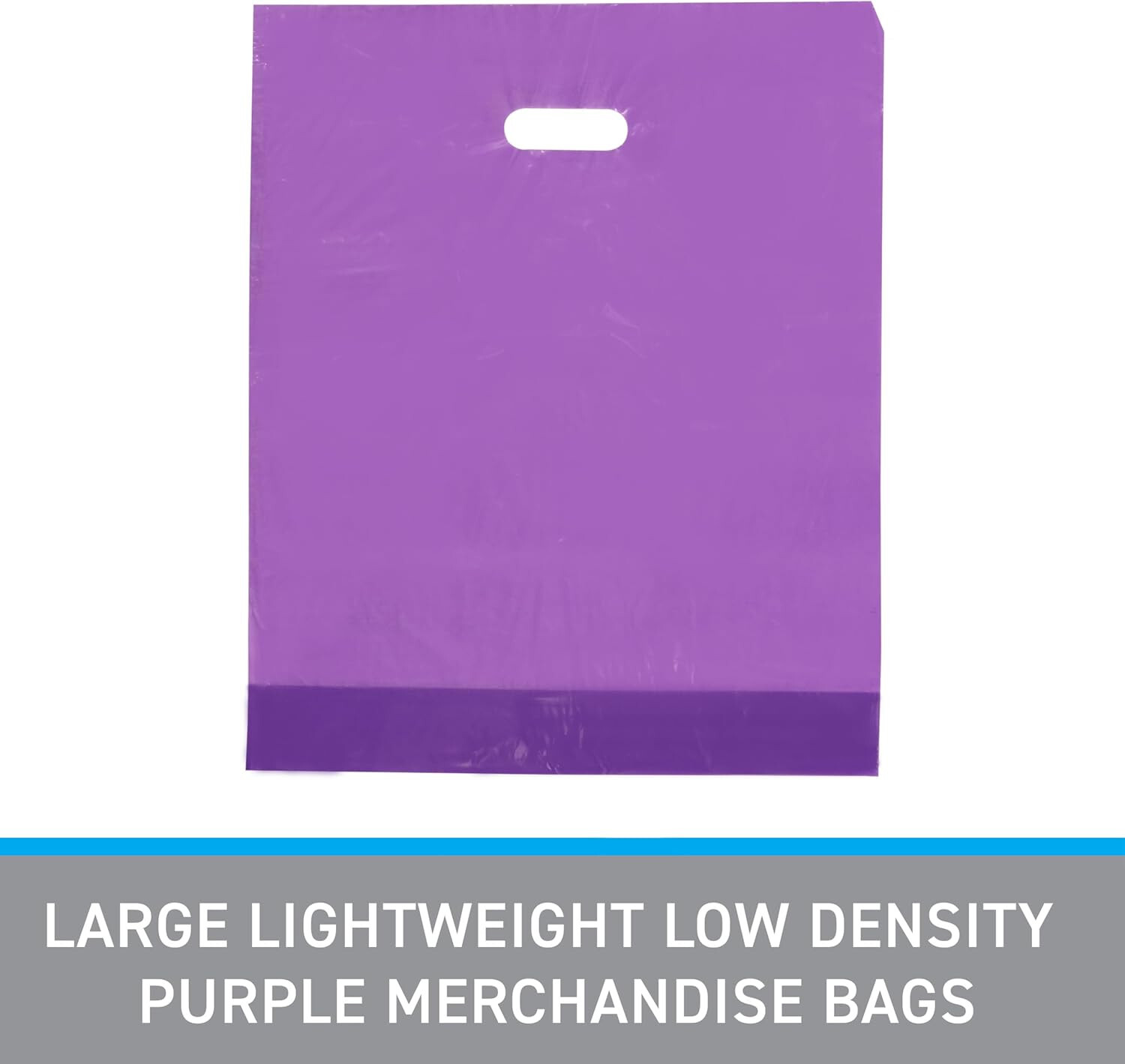 Plastic Bags 500 Purple Shopping Merchandise Die Cut Handles 15 x 18″ x 4″