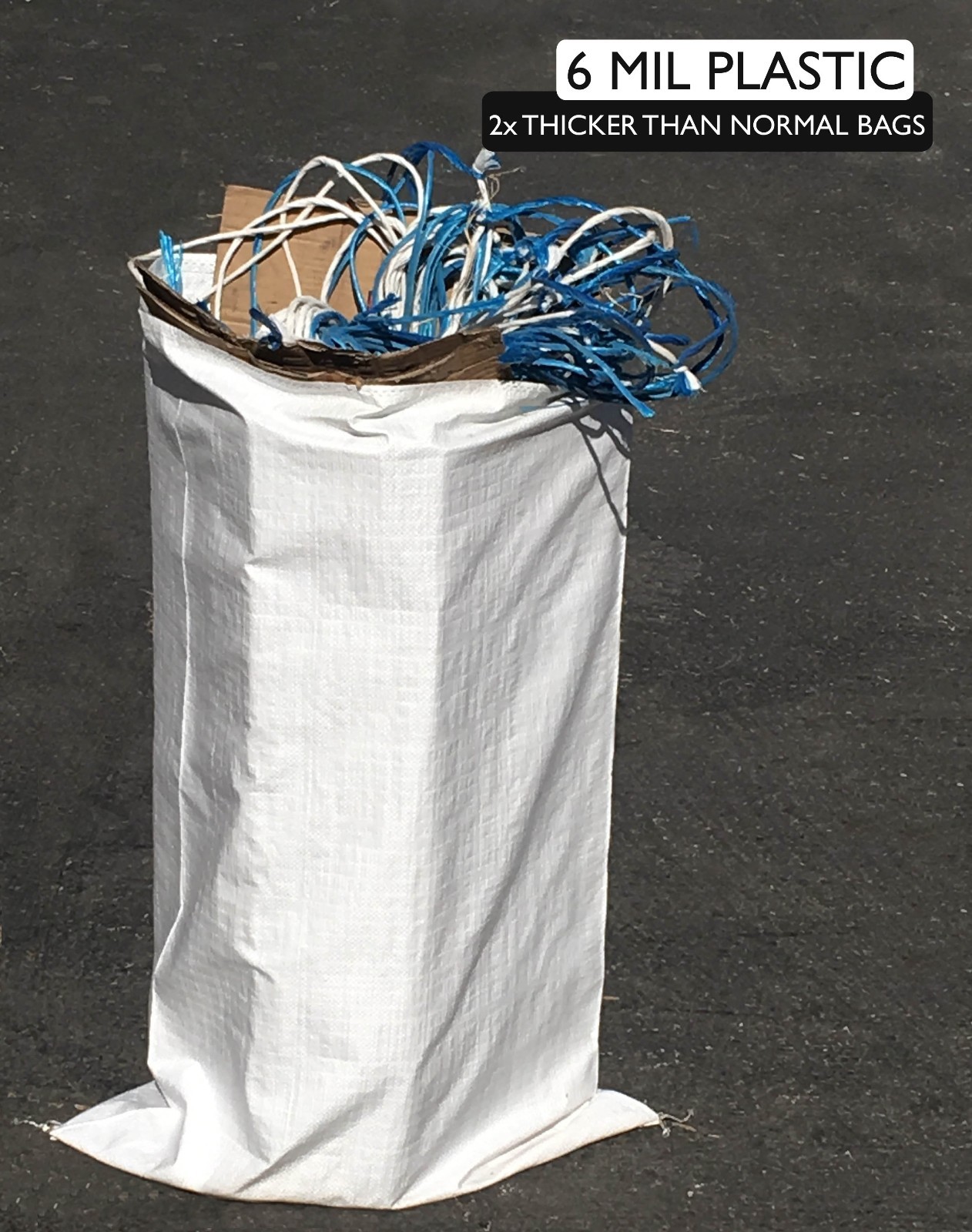 (25) Reusable Contractor Sandbags – 6 Mil – 25″ x 40″ – Garbage, Dumpster Bag