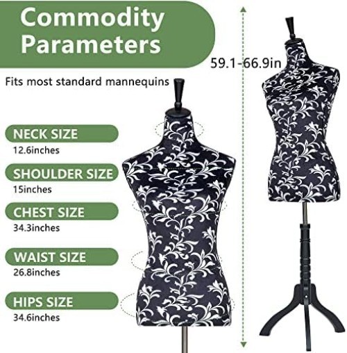 Display Mannequin Torso – Fiberglass, Adjustable Height, Flannelette Cover