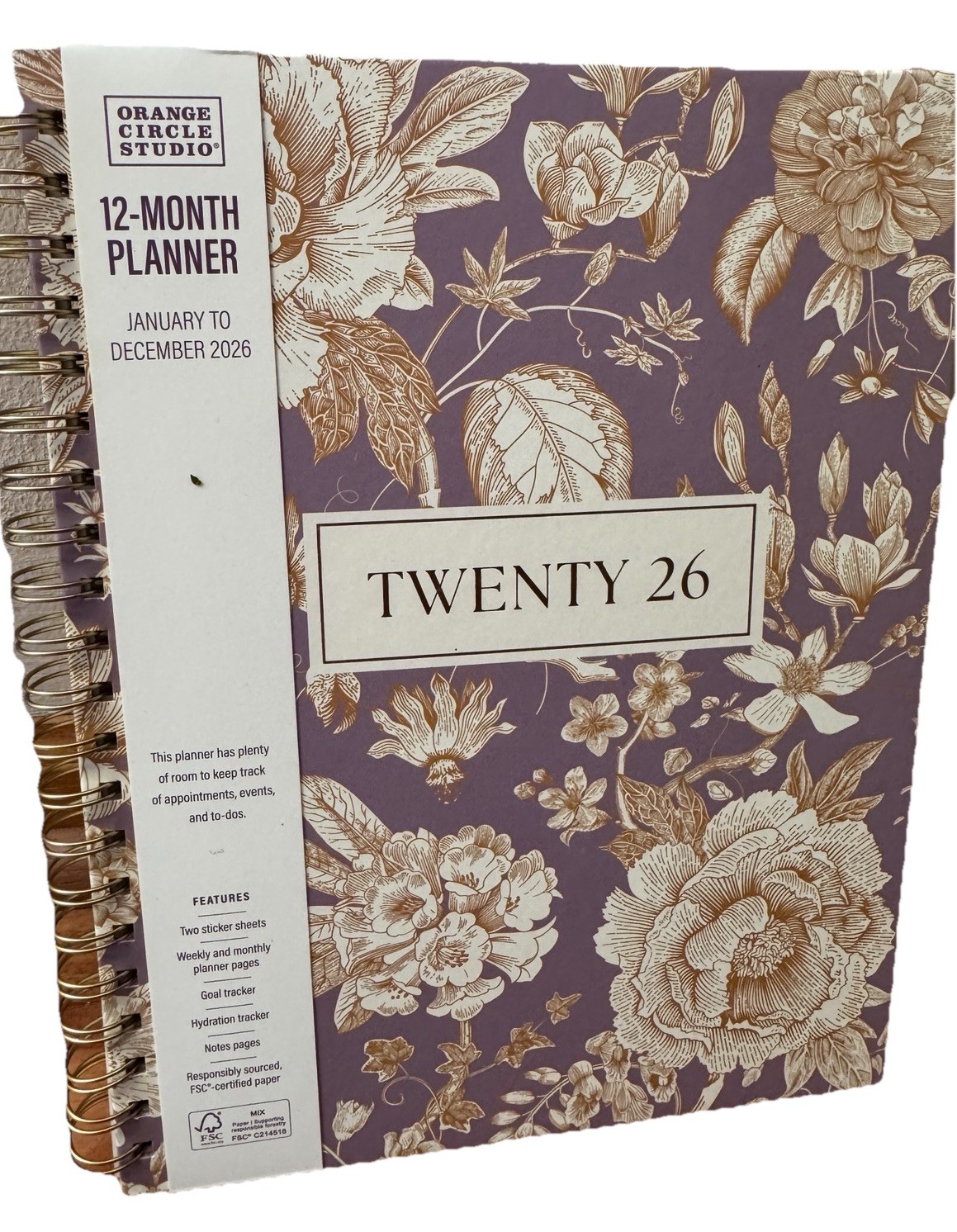 2026 Planner Orange Circle Studio Planner 12 Months Planner Jan-Dec 2026 10×8”