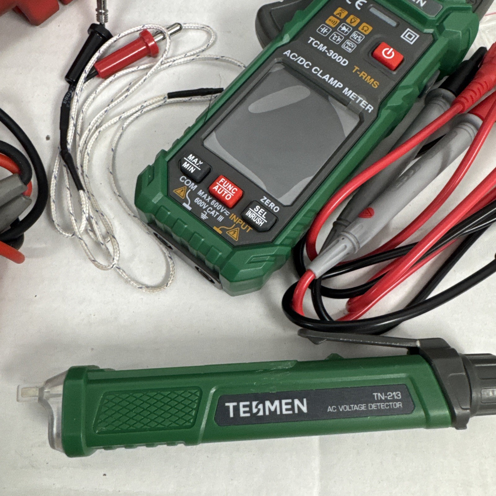 Lot of 3 CLAMP METERS & TESTERS – SEE DETAILS – TCM-300D, HT208D, CL120