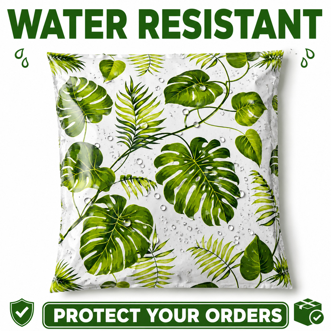 10×13 Banana Leaves Designer Poly Mailers Boutique Shipping Bags