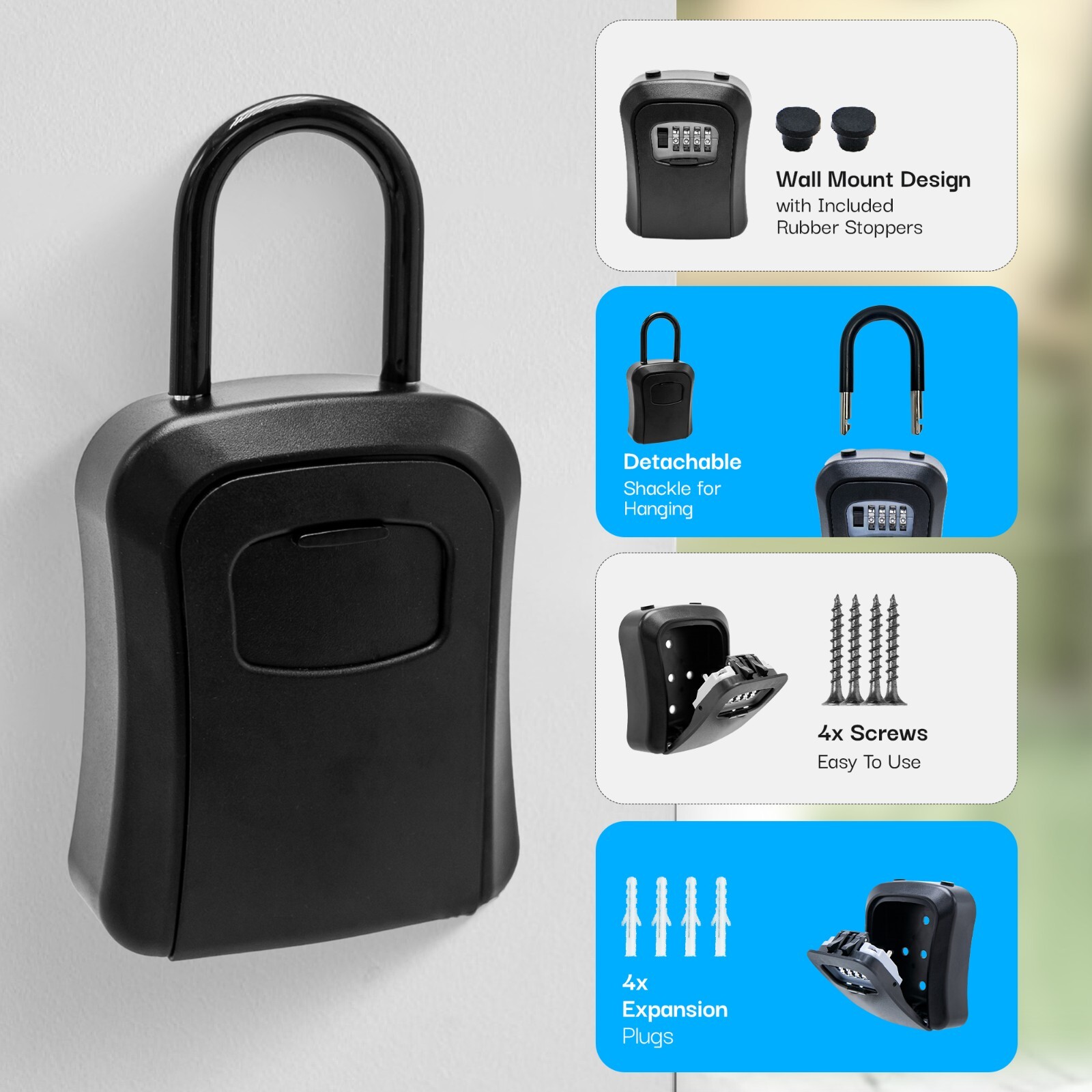 ABS Non-Metal Lock Box for Keys – Secure, Durable, Weather-Resistant Storage