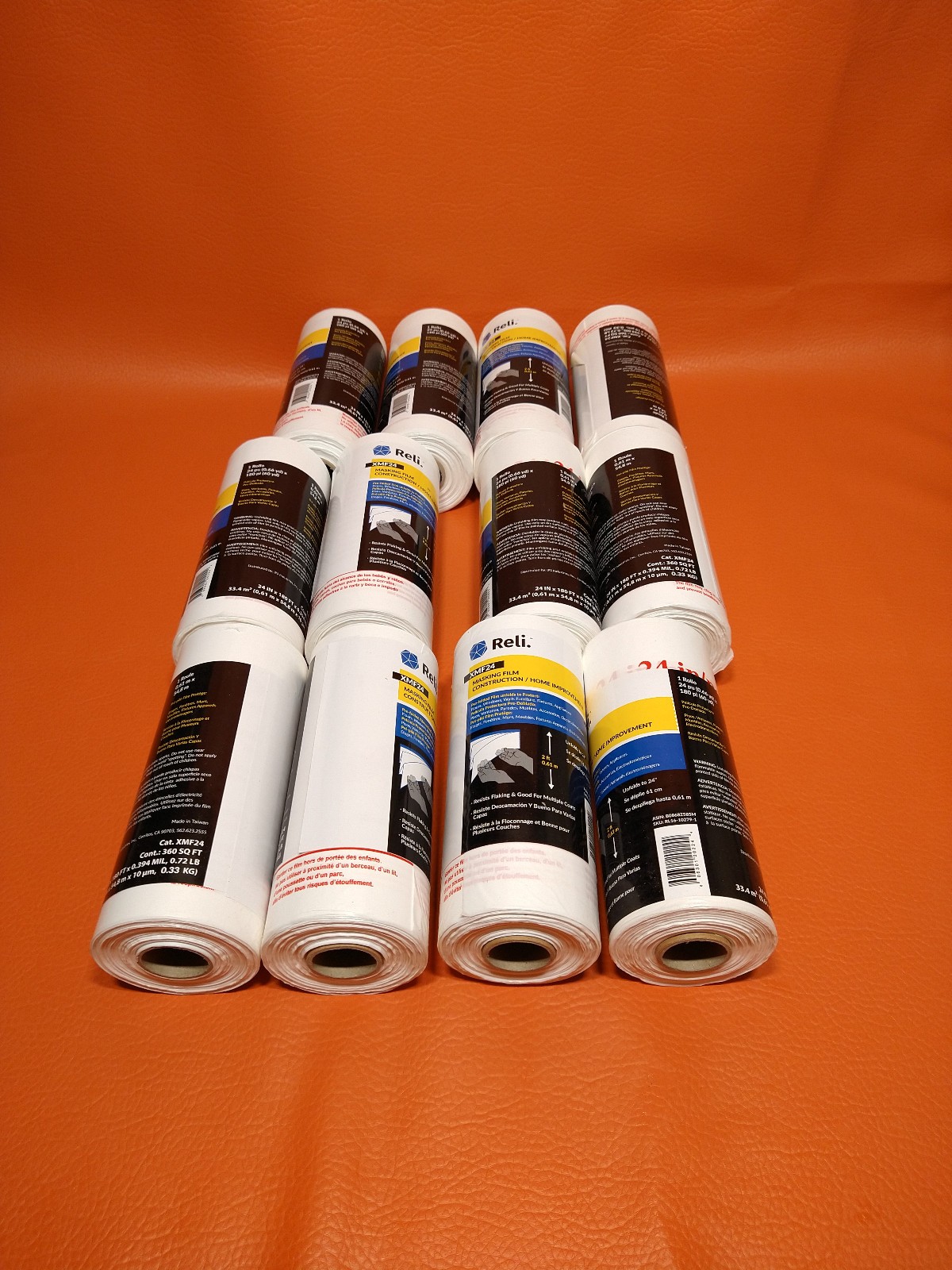 Reli XMF24 Construction Masking Film Protective Plastic 24″ x 180 Feet Lot of 12