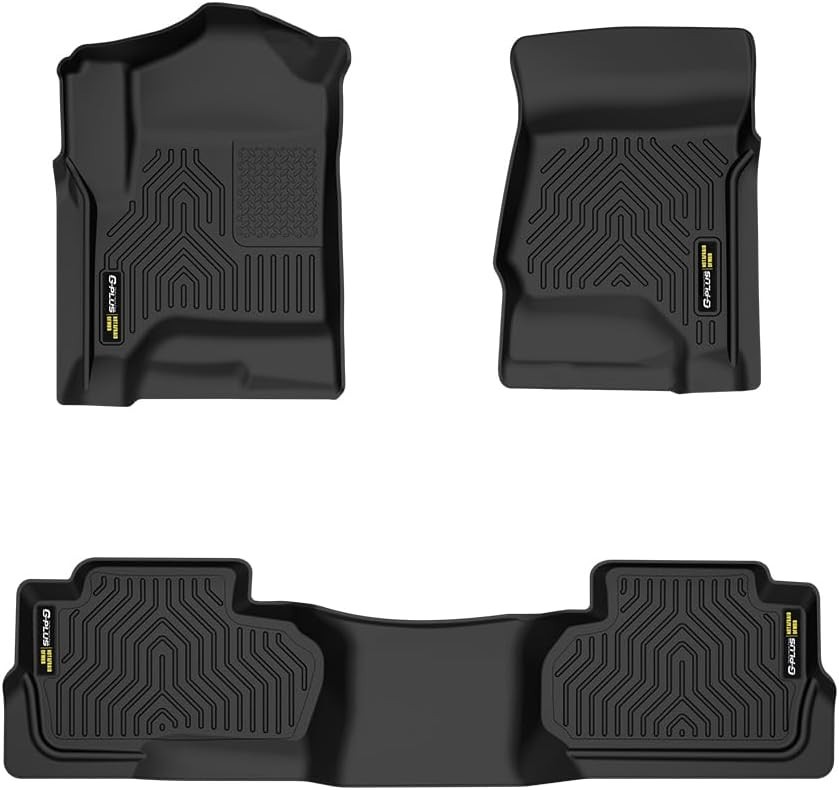 TPE Floor Mats Fit Chevy Silverado GMC Sierra 1500 Double Cab 2014-2019 1st & 2n