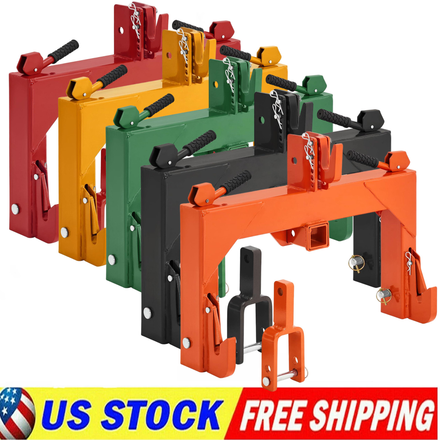 3Point Quick Hitch w/Versatile Adapter 2″ Receiver for Category 1 Tractor 3000lb