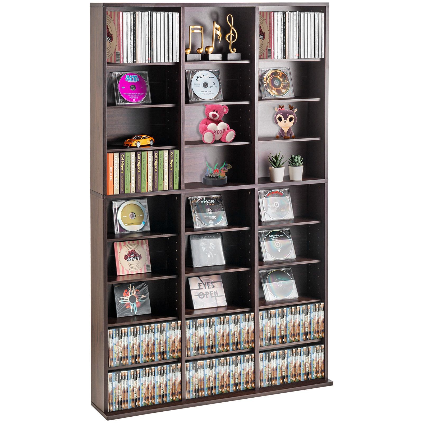 Media Storage Cabinet, 9 – layer DVD Shelf Holds up to 756 CDs, Adjustable CD
