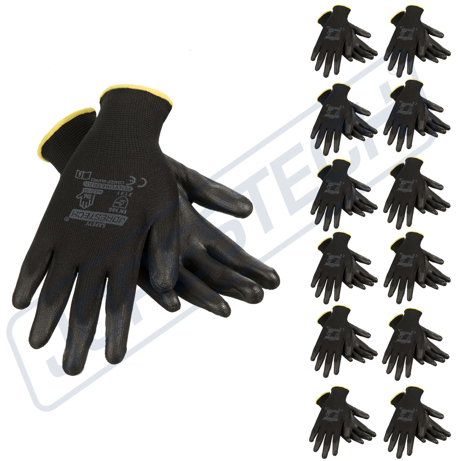 Breathable ultra-thin flexible gloves polyurethane palm coated for work