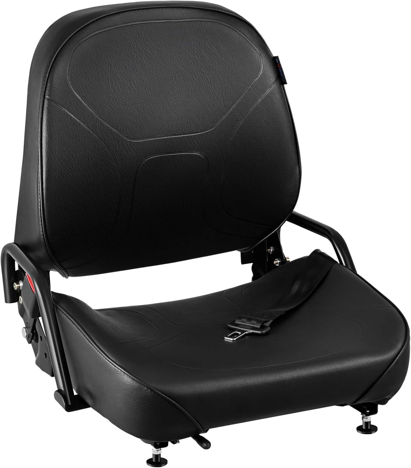 Universal Forklift Seat w/Retractable Belt – Curved Back, Fits Komatsu & More