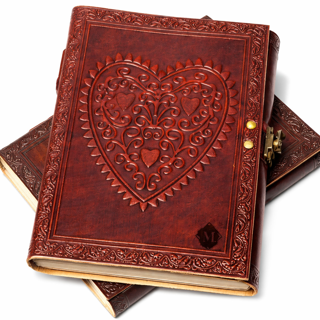 Leather Journal Notebook 8×6 Handmade Vintage Diary with Lock 200 Lined Page