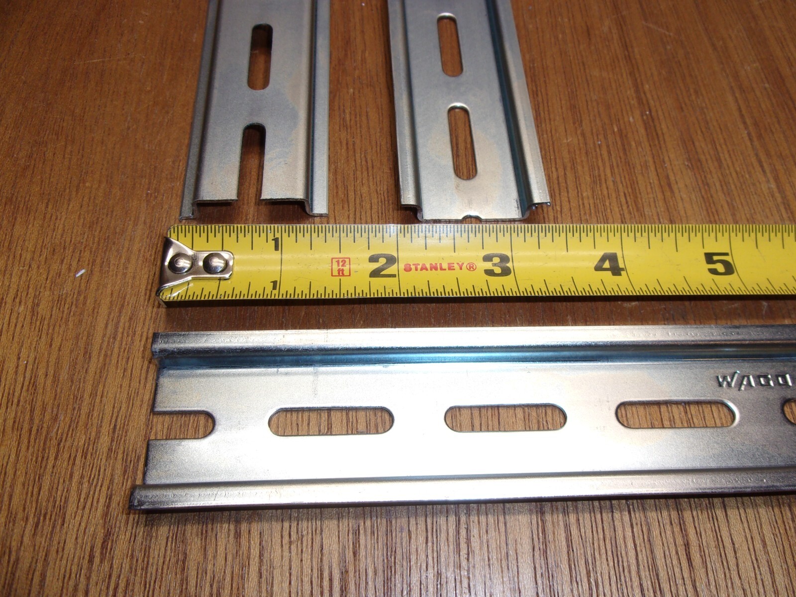 (Qty.6) Wago 12″ DIN Mounting Slotted Carrier Rail 35 X 7.5 MM Zinc Plated Steel
