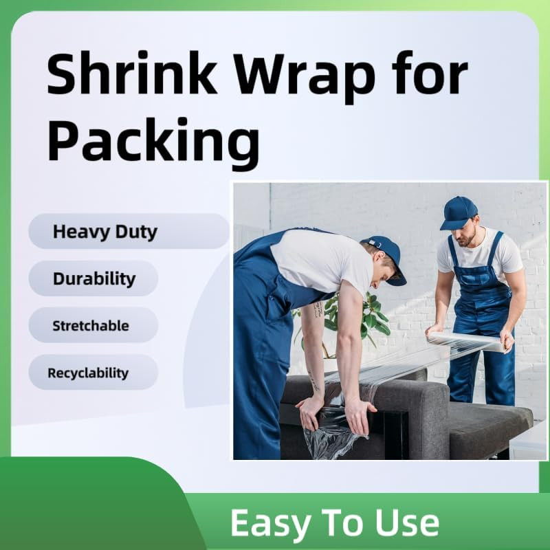 Stretch Wrap Roll Heavy Duty Plastic Moving Wrap 11.8″ X 500FT