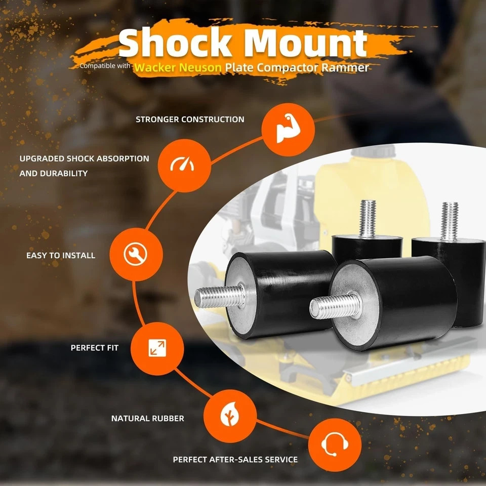 Upgraded Compactor Rubber Shock Mount 4 Pack-Compatible with Wacker Neuson Plate