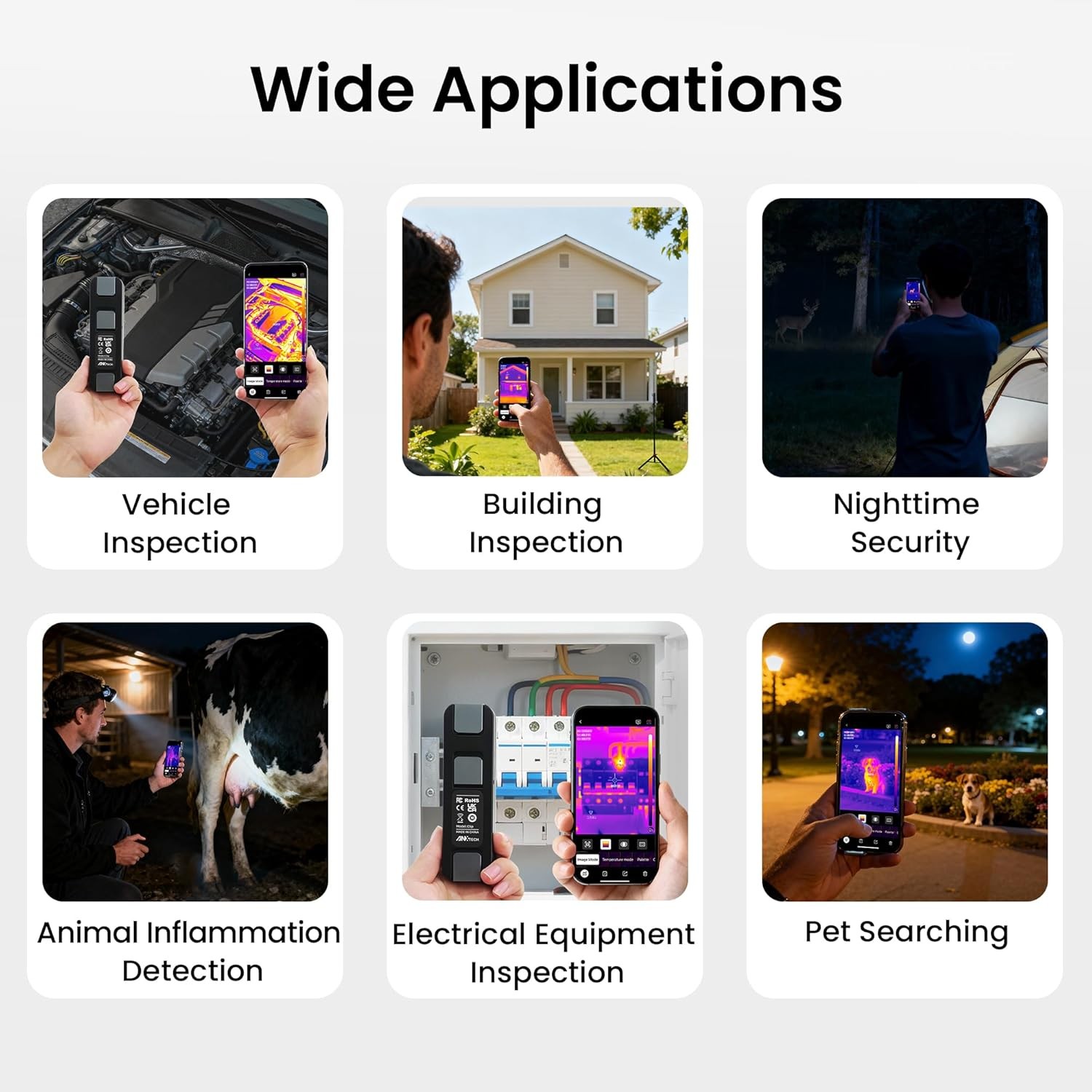 Wireless Thermal Imaging Camera 512×384 TISR Resolution for Android & iOS Phone