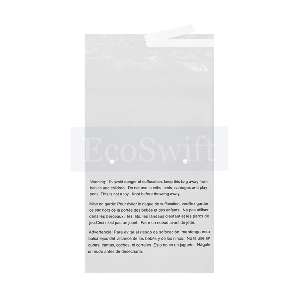 1-10000 6×9 EcoSwift Self Seal Suffocation Warning Clear Poly Bags Free Shipping