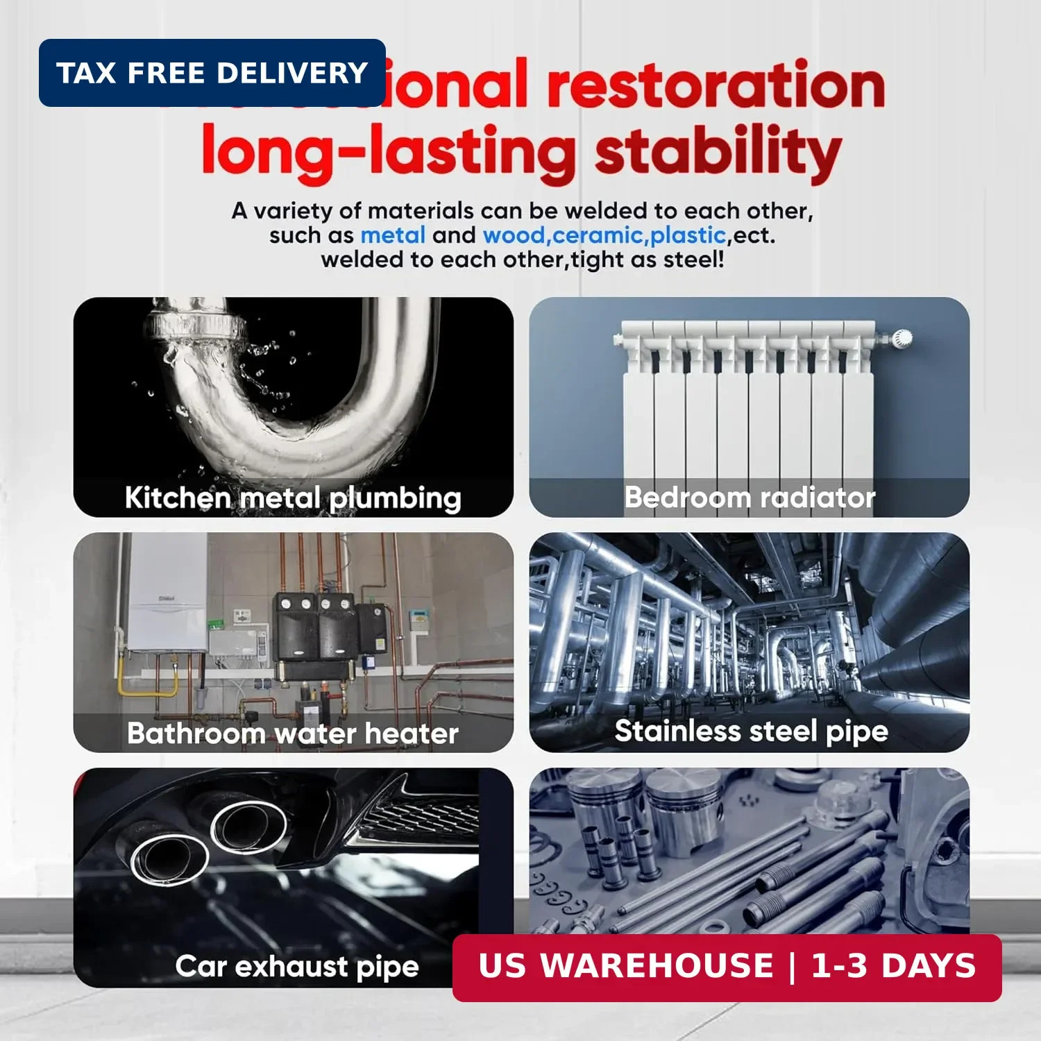 Metal Glue,Heavy Duty Welding,Epoxy Glue,Exhaust Leak Repair，Car Automotive f…