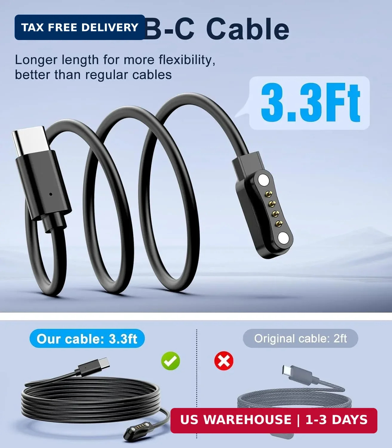 TiMOVO 2 Pack Charger Compatible with PLAUD Note Pro AI Voice Recorder, 3.3ft US