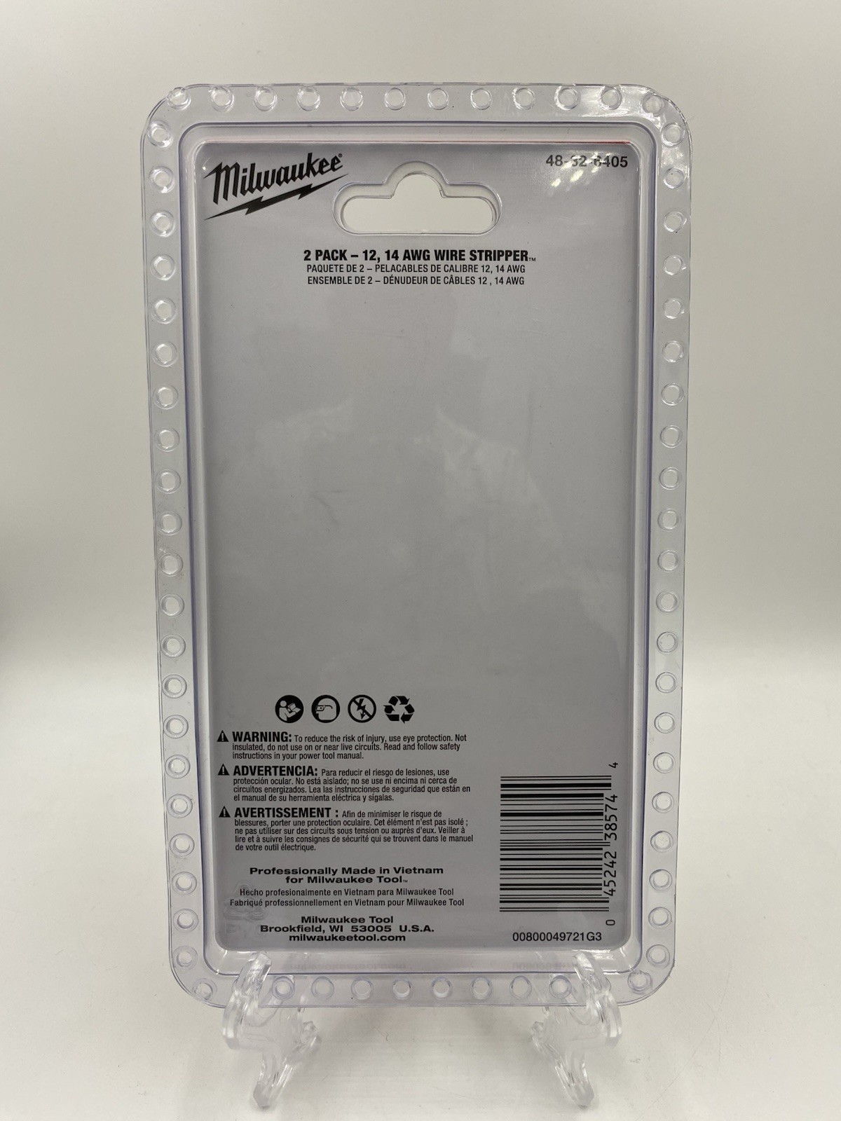 New Milwaukee 48-32-6405 2-Piece Solid AWG Wire Stripper Set 12 & 14 AWG 1/4″