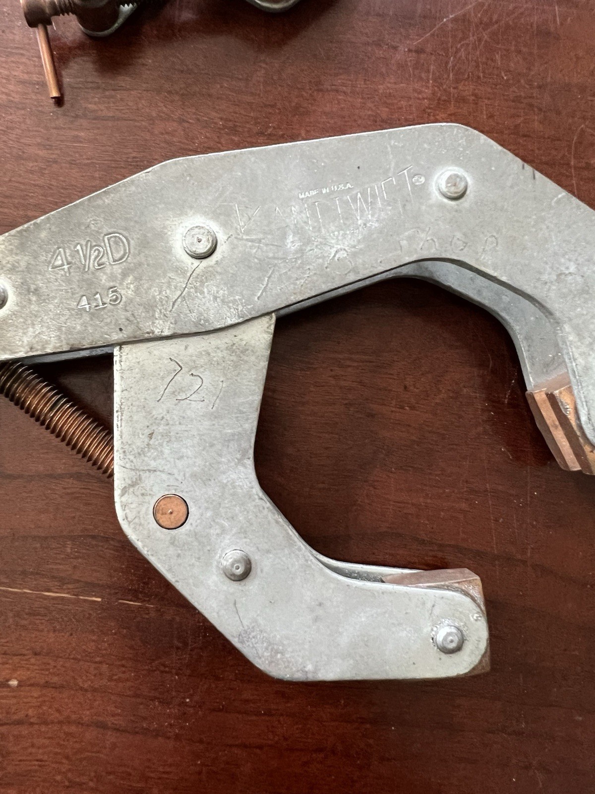 Kant-Twist 4-1/2D 415 Clamp USA Copper Jaw Welding Fabrication Machinist Tool