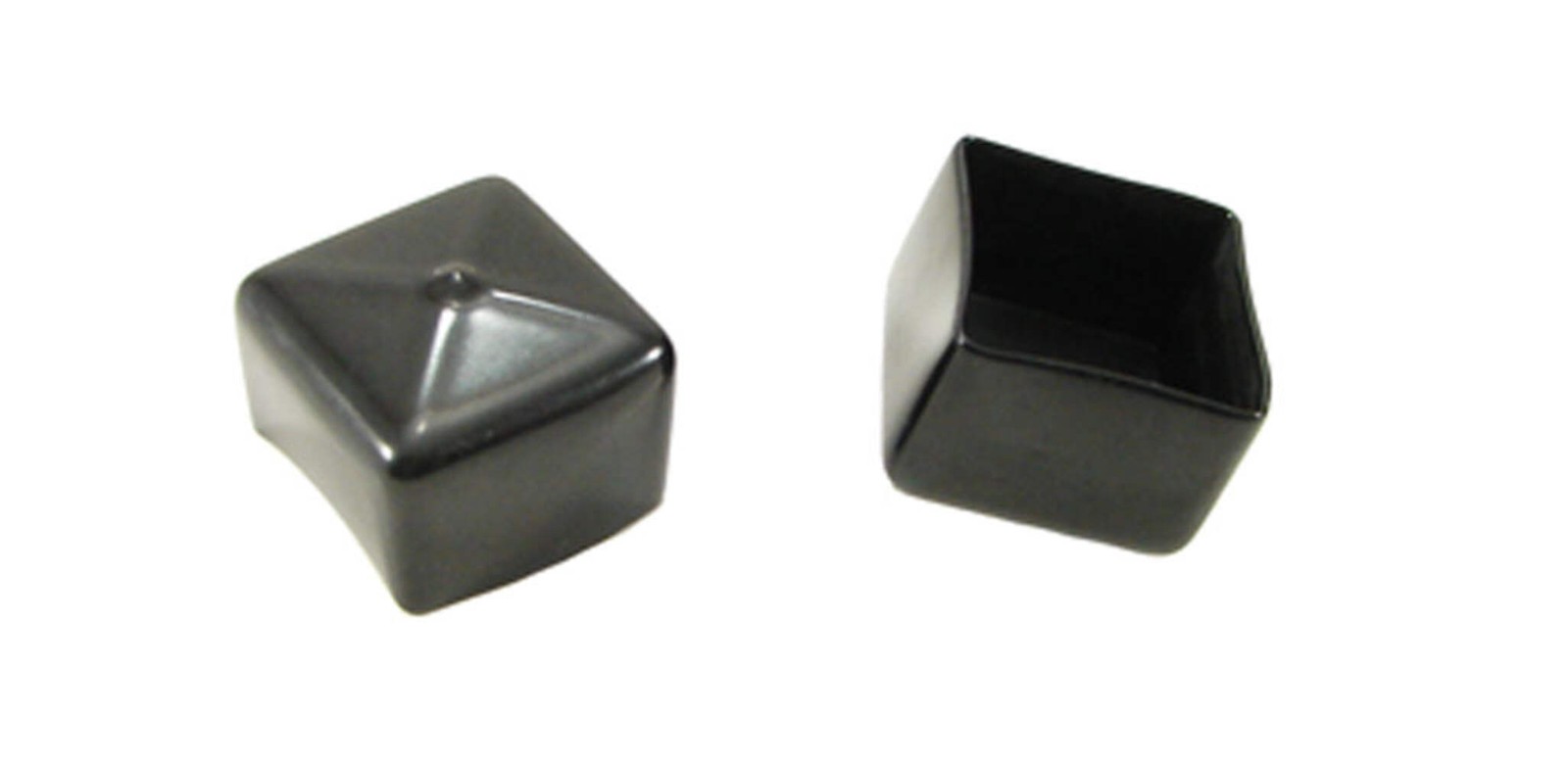 2 Pack Square Black Vinyl Caps 1-1/2″ x 1-1/2″- 1″ Tall SVC-1.5-1