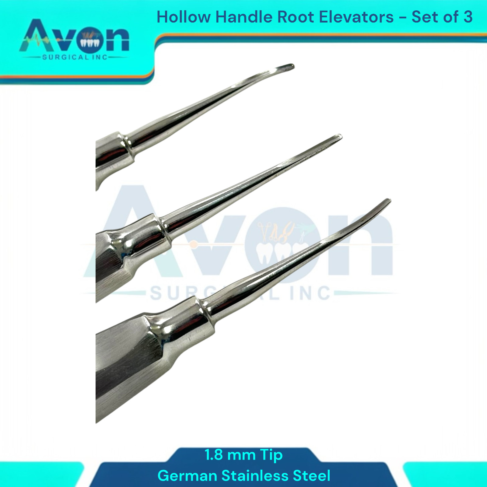 Feline Tooth Extractions 1.8mm Luxating Root Extracting Elevators – 4 Pack