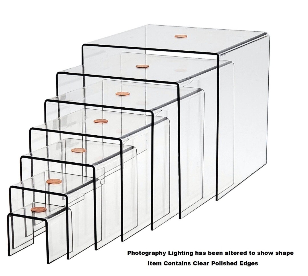 T’z Tagz Any 4-Inch-Deep Clear Acrylic Riser Display Stand New 2 Pack Variation