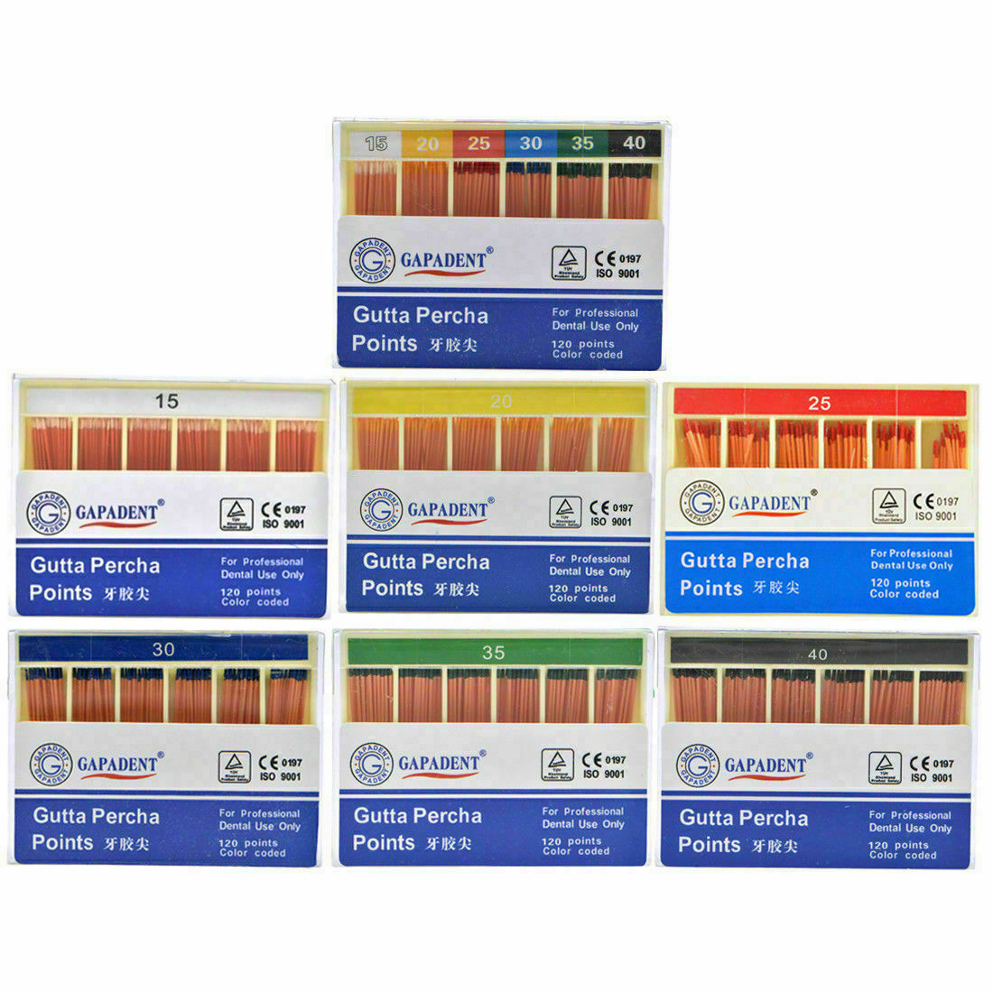 1 Pack Dental Endodontic Gutta Percha Points 15#-40# Taper 0.02/ 0.04/ 0.06