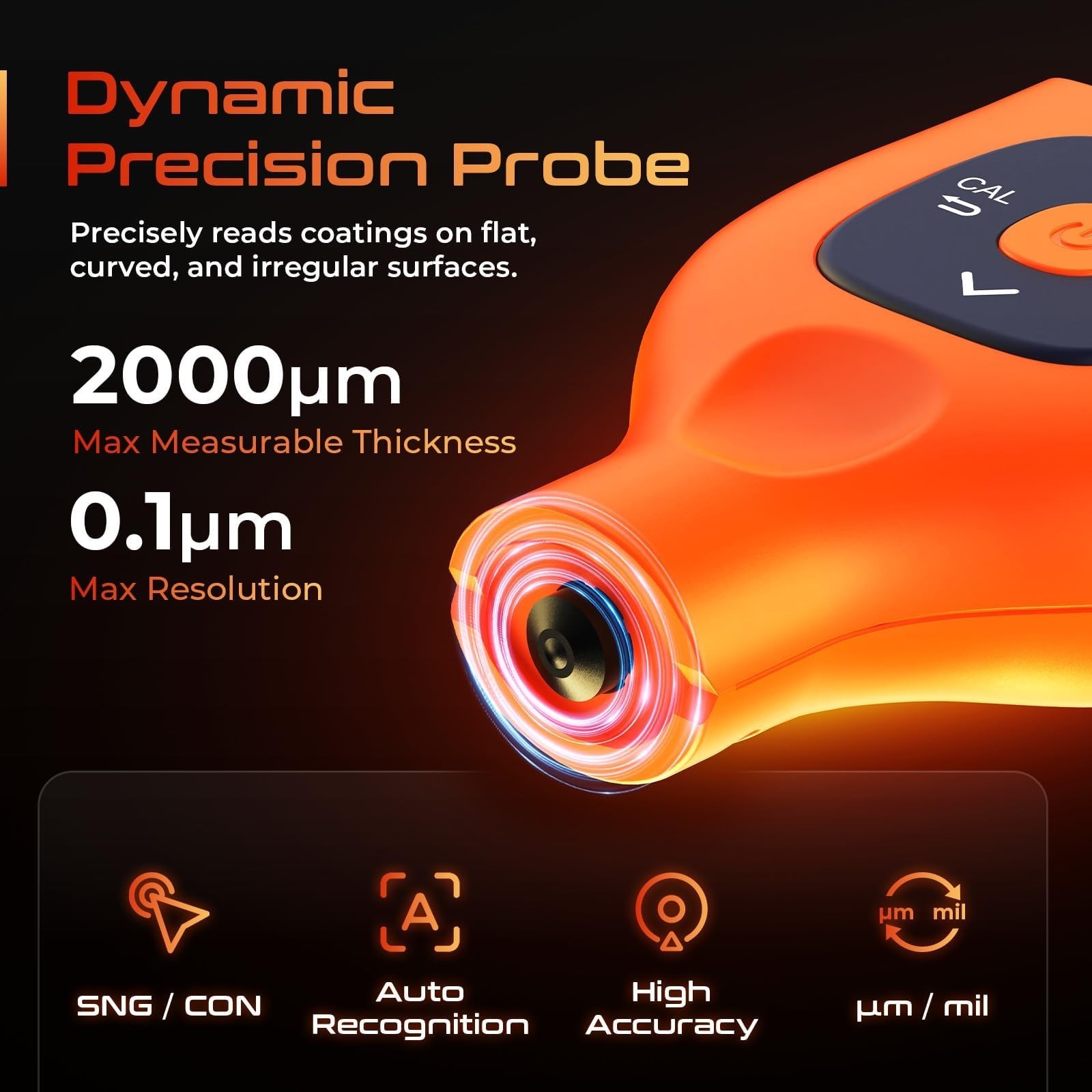 GOYOJO Paint Thickness Gauge for Cars, 0-2000μm (0-79 mils) Coating Thickne