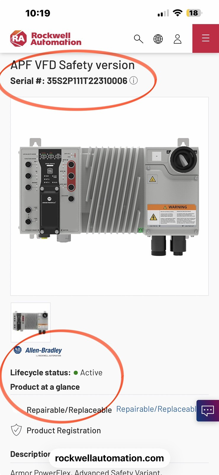 Allen-Bradley Allen Bradley Armor PowerFlex 35S 35S-6D2-P111