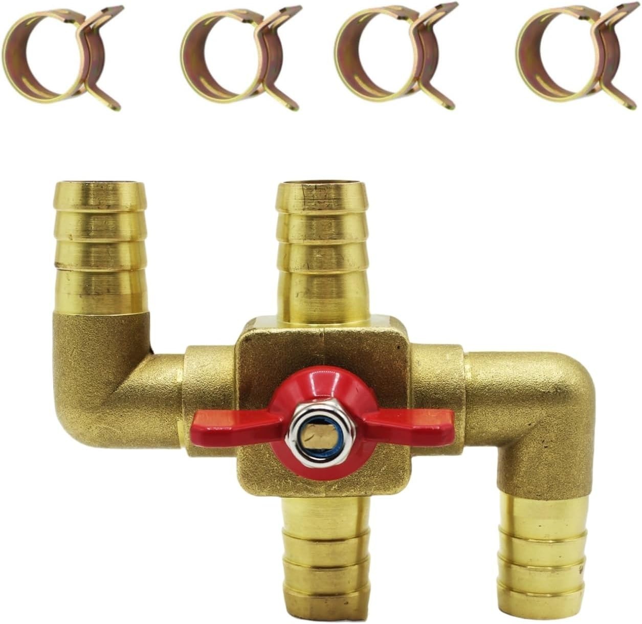 Heater Core Bypass Valve 4-Way Solid Brass Automobile Integrated