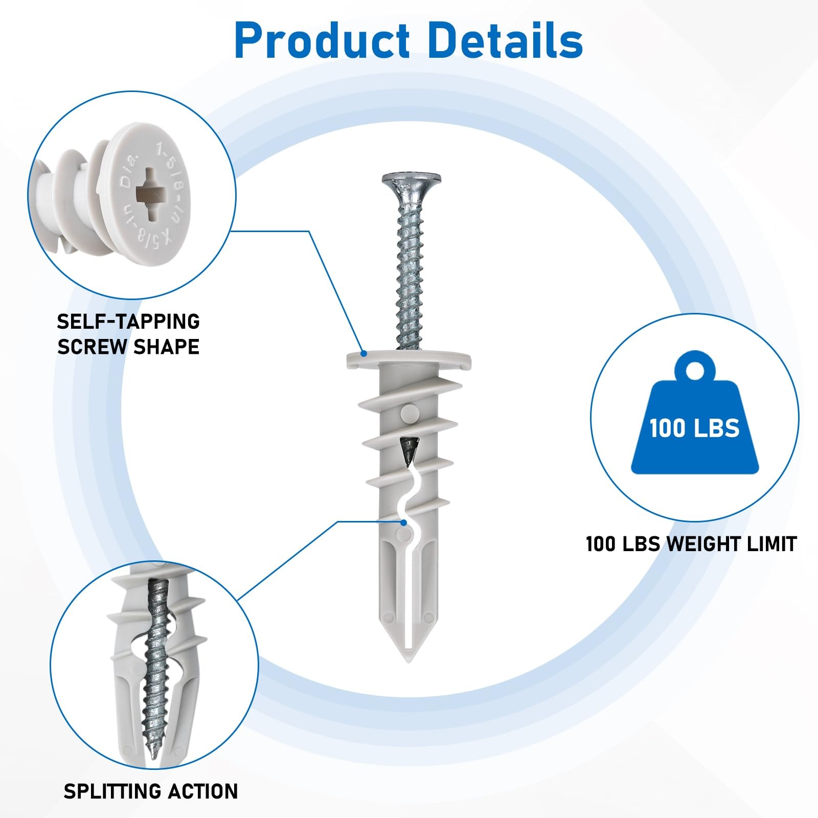 Self Drilling Drywall Anchors, 84PCS Heavy Duty Dry Wall Anchors and Screws K…