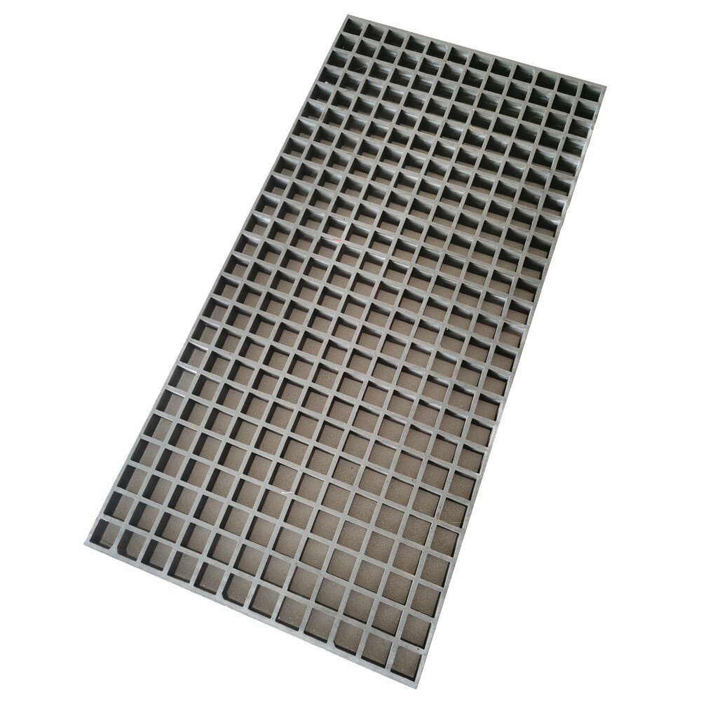 39.4″*19″(100cm*48.5cm) Gray Fiberglass FRP Grating Fiberglass Grille 1.5″ Thick