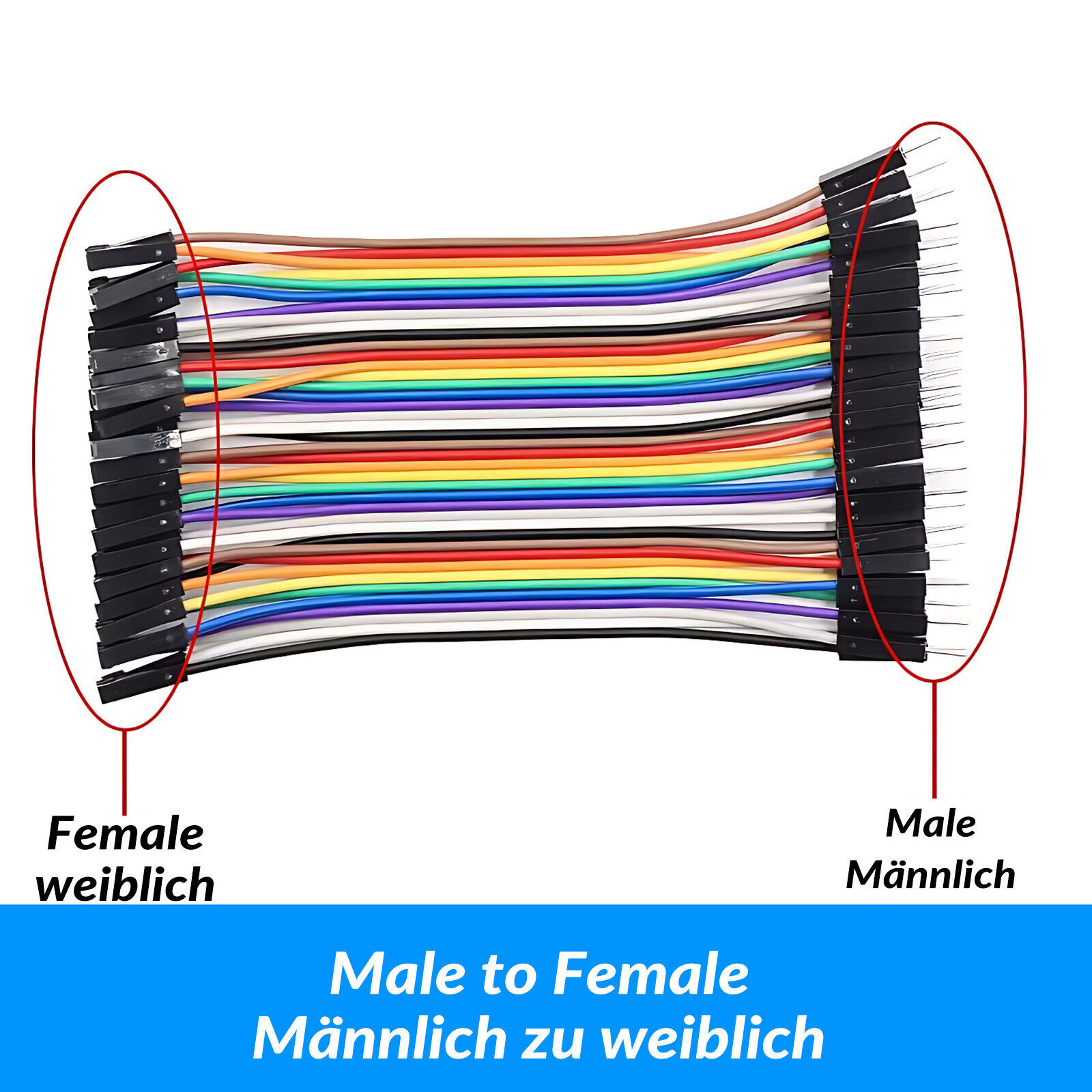 Hookup Wires10cm 15cm 20cm 21cm 30cm 40 cm M-M F-F M-F Breadboard DptJumper