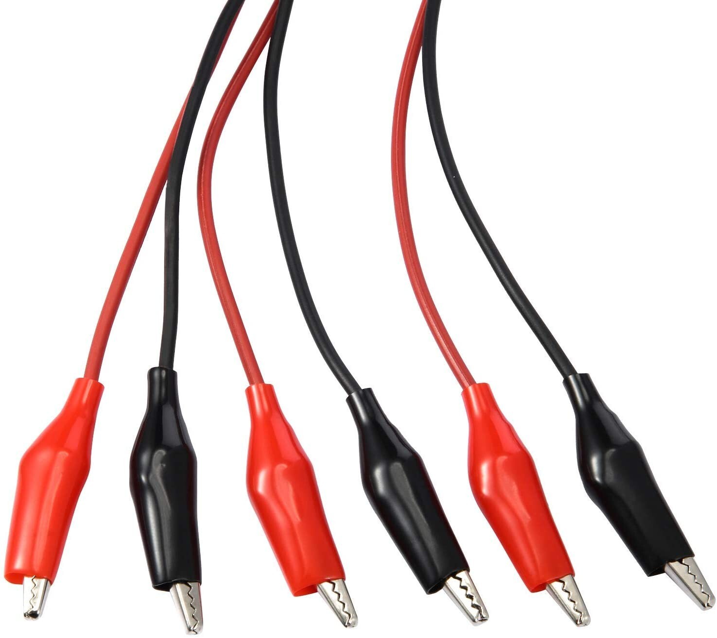 Pair of Dual Red & Black Test Leads with Alligator Clips Jumper Cable Wire
