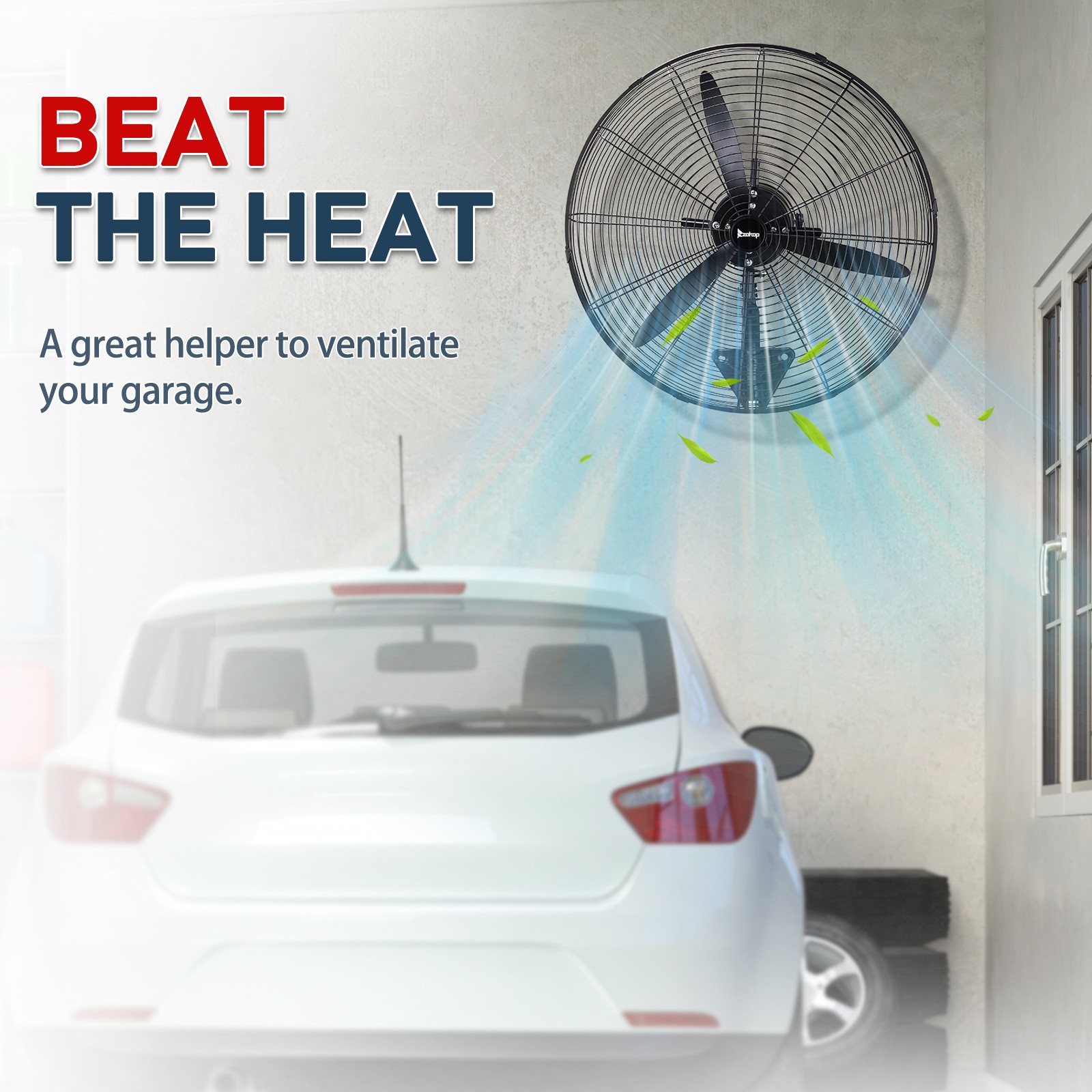 20» High Velocity Oscillating Wall Mount Fan For Commercial, Industrial 4 Speed
